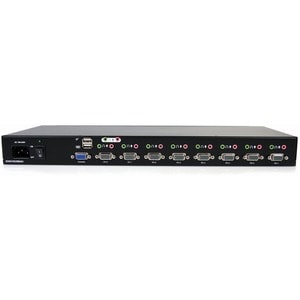 StarTech.com 8 Port Rackmount USB VGA KVM Switch w/ Audio - 8 Computer(s) - 1920 x 1440 - 2 x USB - 9 x VGA - 1U - Rack-mo