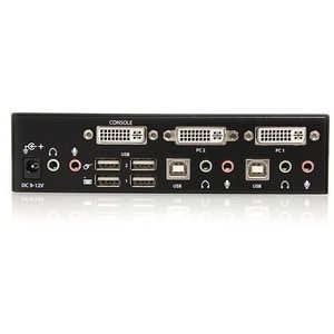 StarTech.com 2 Port DVI + USB KVM Switch with Audio - KVM switch - USB 2.0 Hub - 2 ports - 1 local user - 1U - 2 Computer(