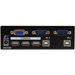 StarTech.com 2 Port VGA USB KVM Switch - VGA KVM Umschalter inkl. Kabel - 2 Computer - VGA, SVGA - 1920 x 1440 - 1U