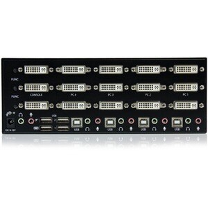 StarTech.com 4 Port Triple Monitor DVI USB KVM Switch with Audio & USB 2.0 Hub - 4 Port - Rack-mountable