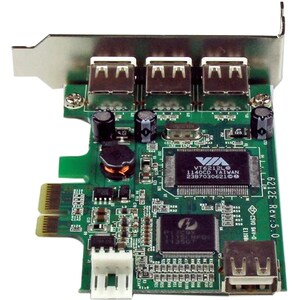 StarTech.com 4-port PCI Express LP USB Adapter Card - 4 Total USB Port(s) - 4 USB 2.0 Port(s) - PC, Mac