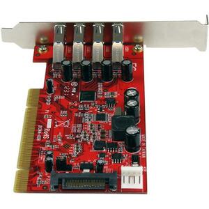 StarTech.com 4 Port PCI SuperSpeed USB 3.0 Adapter Card with SATA/SP4 Power - 4-Port USB 3.0 PCI/PCI-X Card (USB 3.1 Gen 1