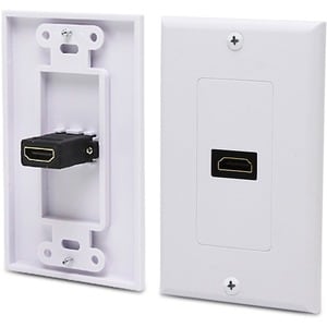 4XEM Single Outlet Female High Speed HDMI Wall Plate with 3D support - White 1Port Single outlet femaleHDMI Wall Plate To 