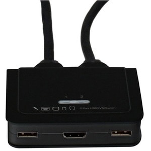 StarTech.com 2 Port USB HDMI Cable KVM Switch with Audio and Remote Switch - USB Powered - Control two HDMI®, USB equipped