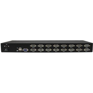 StarTech.com SV1631DUSBU KVM Switchbox - TAA Compliant - 16 Computer(s) - 1920 x 1440 - 2 x USB - 1U - Rack-mountable, Des