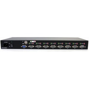 StarTech.com StarView KVM Switchbox - TAA Compliant - 8 Computer(s) - 1920 x 1440 - 2 x USB - 9 x VGA - 1U - Rack-mountabl