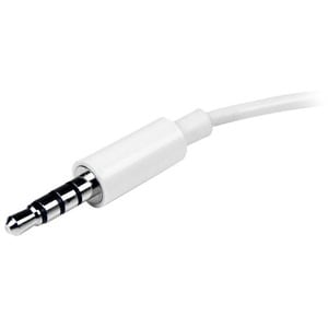 StarTech.com 3.5mm 4 Position to 2x 3 Position 3.5mm Headset Splitter Adapter M/F - White Headphone Microphone Splitter - 