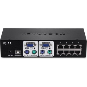 TRENDnet KVM Switchbox - 8 Computer(s) - 8 x Network (RJ-45) - PS/2 Port - USB - VGA