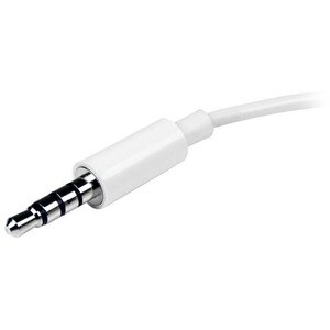 StarTech.com 3.5mm 4 Position to 2x 3 Position 3.5mm Headset Splitter Adapter M/F - White - Cable for Audio Device, Speake