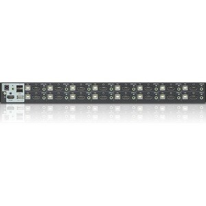 ATEN 16-Port USB HDMI KVM Switch-TAA Compliant - 16 Computer(s) - 1 Local User(s) - 1920 x 1200 - 19 x USB - 17 x HDMI