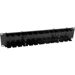 StarTech.com 2U Double-Sided Horizontal Cable Management Panel with Finger Duct & D-Ring Hooks - Rack Cable Organizer / Ma
