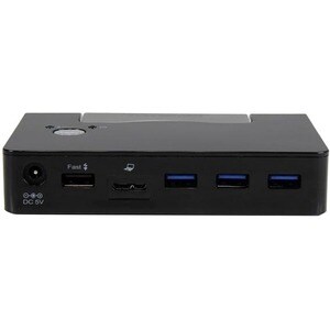 StarTech.com 3 Port USB 3.0 Hub for Laptops & Windows-based Tablets + Fast-Charge Port & Device Stand - Black - 4 Total US