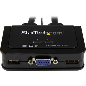 StarTech.com Switch Commutatore KVM USB VGA a 2 porte - Alimentato via USB con pulsante di commutazione a distanza - 2 Com
