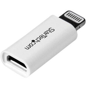 StarTech.com White Apple 8-pin Lightning Connector to Micro USB Adapter for iPhone / iPod / iPad - 1 x 8-pin Lightning Pro