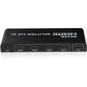 4XEM 4 Port HDMI 4K Splitter - 340 MHz to 340 MHz - 1 x HDMI In - 4 x HDMI Out
