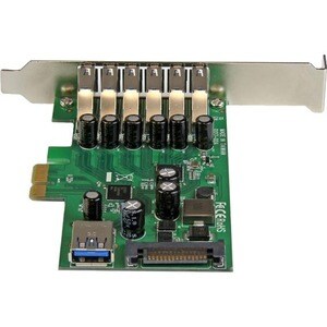 StarTech.com 7 Port PCI Express USB 3.0 Card - Standard & Low-Profile - SATA Power - UASP Support - 1 Internal & 6 Externa