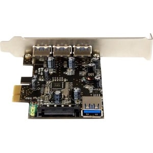 StarTech.com 4 Port PCI Express USB 3.0 Card - 3 External and 1 Internal - Native OS Support in Windows 8 and 7 - Standard