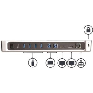 StarTech.com Dual Monitor KVM Docking Station - for Two Laptops - 4K - File Transfer - Universal Laptop Docking Station (U