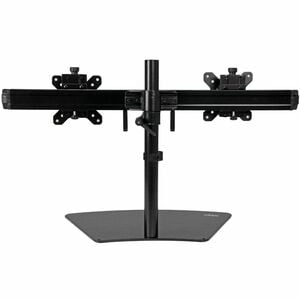 StarTech.com Dual Monitor Stand, Horizontal, For up to 24" (17.6lb/8kg) VESA Monitors, Black, Adjustable Monitor Stand, St