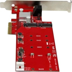 StarTech.com 2x M.2 NGFF SSD RAID Controller Card plus 2x SATA III Ports - PCIe - Two Slot PCI Express M.2 RAID Card plus 