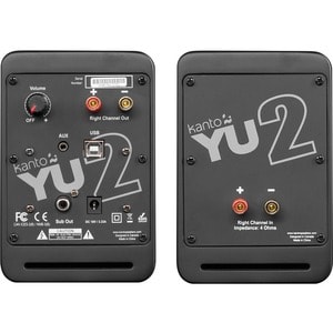 Kanto YU2MB 2.0 Speaker System - 50 W RMS - Matte Black - Stand Mountable - Desktop - 80 Hz to 20 kHz - USB - 1 Pack