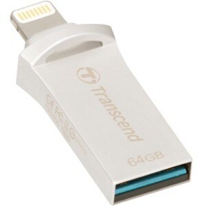 Transcend Mobile Storage for iOS Devices - 64 GB - USB 3.1, Lightning - Silver