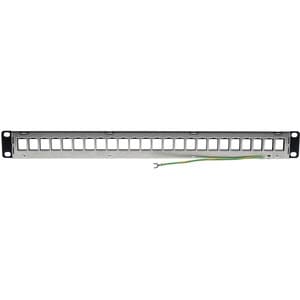 Tripp Lite by Eaton 24-Port 1U Rack-Mount Shielded Blank Keystone/Multimedia Patch Panel RJ45 Ethernet USB HDMI Cat5e/6 - 