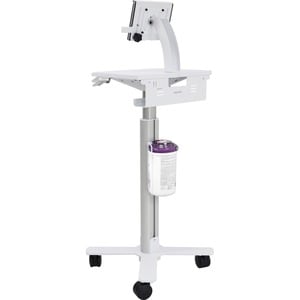 Ergotron StyleView Tablet Cart, SV10 - 11.11 kg Capacity - 4 Casters - 76.20 mm Caster Size - Metal, Steel - White, Aluminium