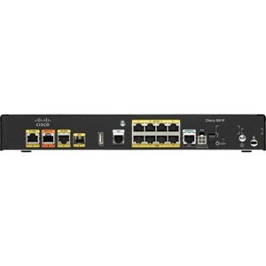 Cisco 890 891F Router - Recondicionado - 11 Portas - Porta de gestão - 1 - Gigabit Ethernet - Secretária