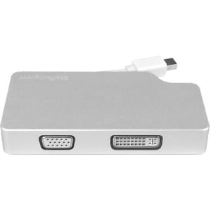 StarTech.com Aluminum Travel A/V Adapter: 3-in-1 Mini DisplayPort to VGA, DVI or HDMI - mDP Adapter - 4K - 1 x 20-pin Mini
