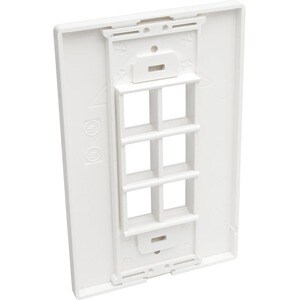 Tripp Lite series 6-Port Single-Gang Universal Keystone Wallplate, White - 6 x Total Number of Socket(s) - 1-gang - White 