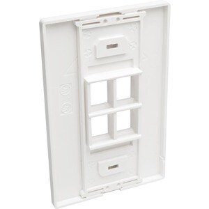 Tripp Lite series 4-Port Single-Gang Universal Keystone Wallplate, White - 4 x Total Number of Socket(s) - 1-gang - Wall M