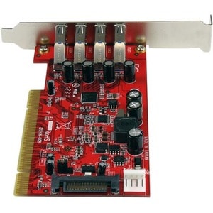 StarTech.com USB Adapter - PCI - Plug-in-Karte - Rot - TAA-konform - 4 Total USB Port(s) - 4 USB 3.0 Port(s) - PC