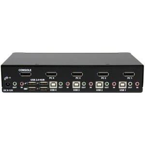 StarTech.com KVM-Switchbox - TAA-konform - 4 Computer - 1 Lokaler Benutzer(n) - WQXGA - 3840 x 2400 - 8 x USB - 5 x Displa