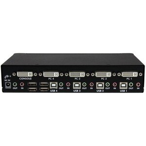 StarTech.com KVM-Switchbox - TAA-konform - 4 Computer - 1 Lokaler Benutzer(n) - WQXGA - 2560 x 1600 - 8 x USB - 5 x DVI - 