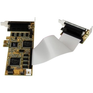 StarTech.com 8 Port PCI Express Low Profile Serial Adapter Card - PCI Express - 8 x DB-9 RS-232 - Serial, Via Cable - Plug