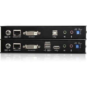 ATEN USB DVI HDBaseT 2.0 KVM Extender (1920 x 1200@100 m)-TAA Compliant - 1 Computer(s) - 1 Remote User(s) - 492.13 ft Ran