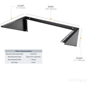 VERTICAL WALL-MOUNT SERVER RACK - SOLID STEEL - 6U