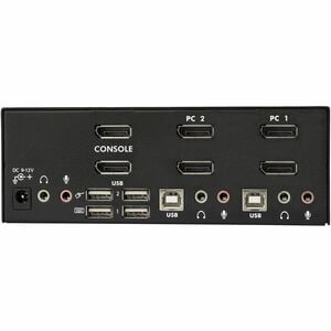 StarTech.com 2 Port DisplayPort Dual-Monitor KVM Switch - DisplayPort KVM - 4K 60 Hz - 2 Computer(s) - 1 Local User(s) - 4