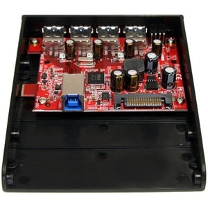 StarTech.com USB 3.0 Front Panel 4 Port Hub - 5Gbps - 3.5 5.25in Bay - 5 Total USB Port(s) - 5 USB 3.0 Port(s)1 SATA Port(