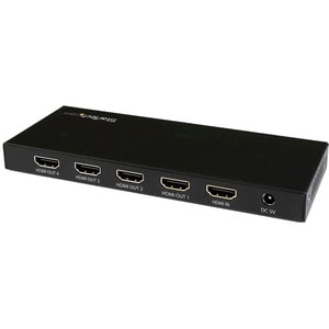 StarTech.com HDMI Splitter - 4 Port - HDMI Splitter 1 In 4 Out - 4K 60Hz - Video/audio switch - 4 x HDMI - desktop - AC 10