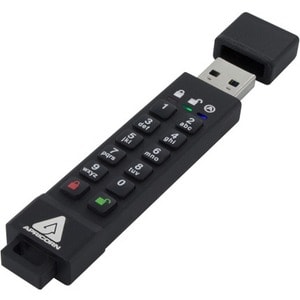 Apricorn 128GB Aegis Secure Key 3z USB 3.1 Flash Drive - 128 GB - USB 3.1 - 77 MB/s Read Speed - 72 MB/s Write Speed - 256