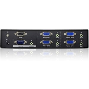ATEN VanCryst VS0104 Signal Splitter - Metal - 1920 x 1440 - 450 MHz Maximum Video Bandwidth - 65 m Maximum Operating Dist