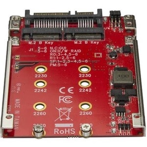 StarTech.com Dual-Slot M.2 to SATA Adapter - M.2 SATA Adapter for 2.5" Drive Bay - M.2 Adapter - M.2 SSD Adapter - M.2 NGF