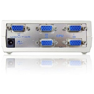 Aten VS491 4-Port Video Switch-TAA Compliant - 4 x Computer, 1 x Monitor - 1920 x 1440 - SVGA, XGA