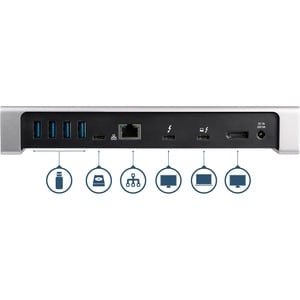 StarTech.com Thunderbolt 3 Dock - Dual Monitor 4K 60Hz TB3 Docking Station with DisplayPort - 85W Power Delivery, 6-Port U
