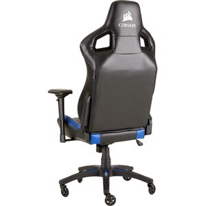 Corsair T1 RACE 2018 Gaming Chair - Black/Blue - For Game, Desk, Office - Metal, PU Leather, Nylon, Steel, PVC Leather - B