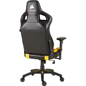 Corsair T1 RACE 2018 Gaming Chair - Black/Yellow - For Game, Desk, Office - PU Leather, Steel - Black, Yellow