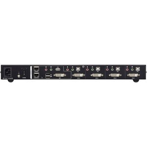ATEN CM1164A 4-Port USB DVI Multi-View KVMP Switch-TAA Compliant - 4 Computer(s) - 1 Local User(s) - 1920 x 1200 - 2 x Net