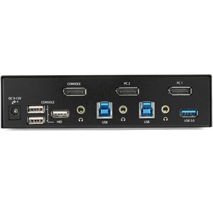 2 Port DisplayPort KVM Switch, 4K 60Hz, Einzelner DP 4K Bildschirm, Dual Port DP 1.2 KVM Switch mit integriertem USB 3.0 H